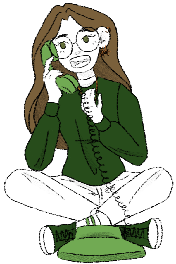 Character on the phone